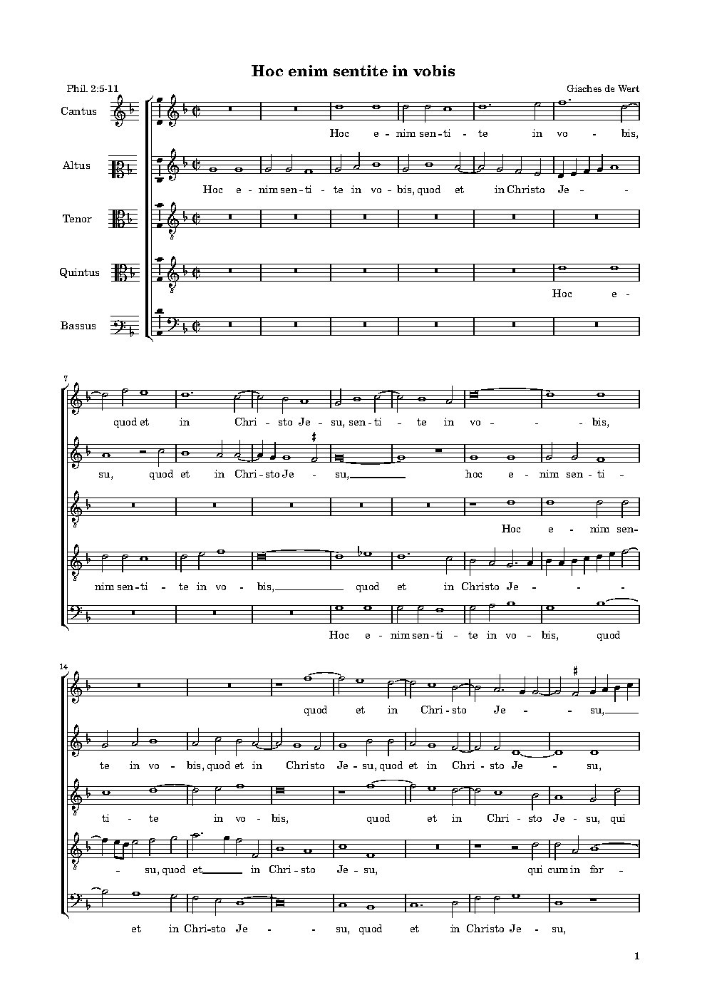 Hoc enim sentite in vobis - Choir Script PDF Thumbnail