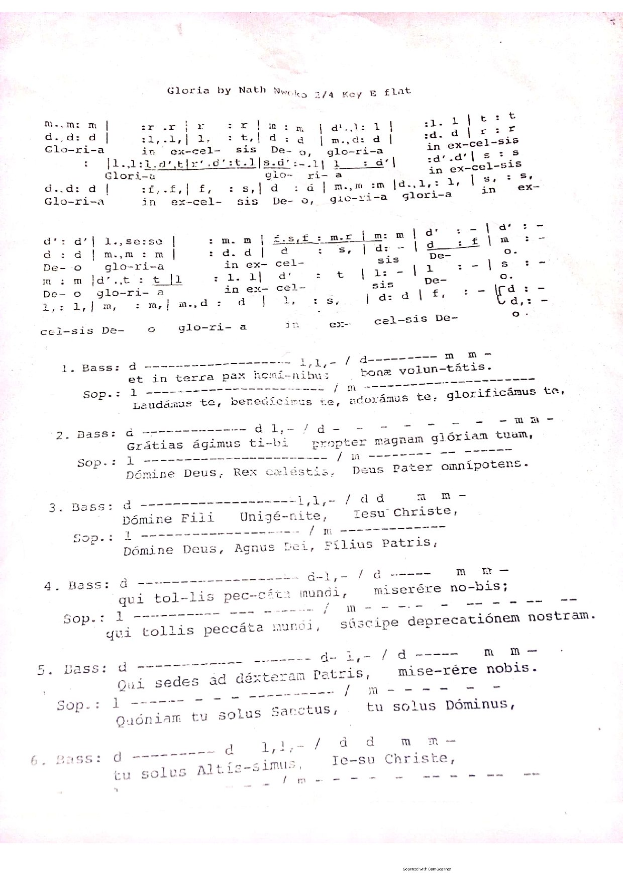 Gloria (latin) ~ Nath Nwoko - Download Choir Script PDF