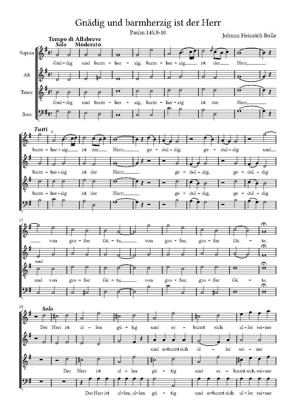 Gnädig und barmherzig ist der Herr - Choir Script PDF Thumbnail
