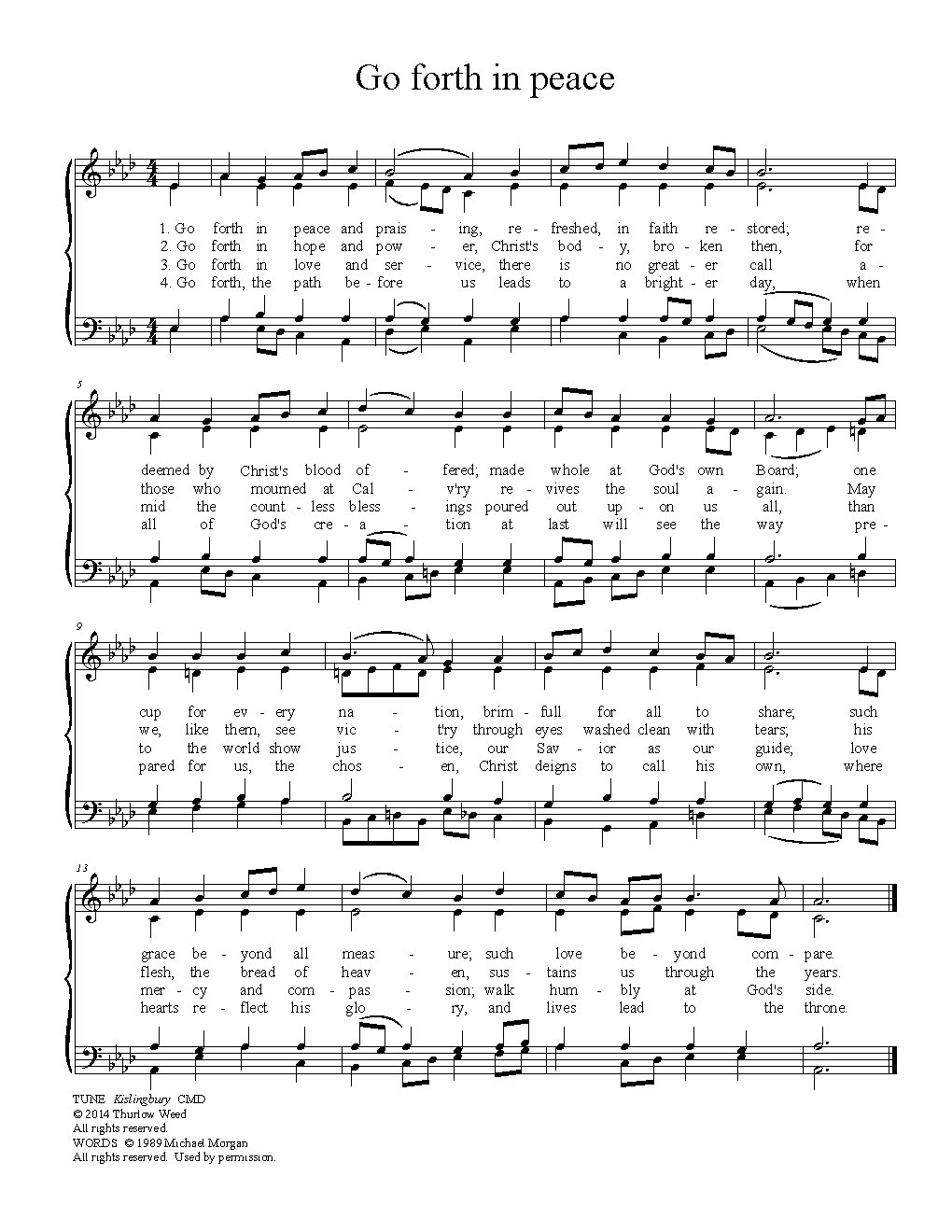 Go forth in peace