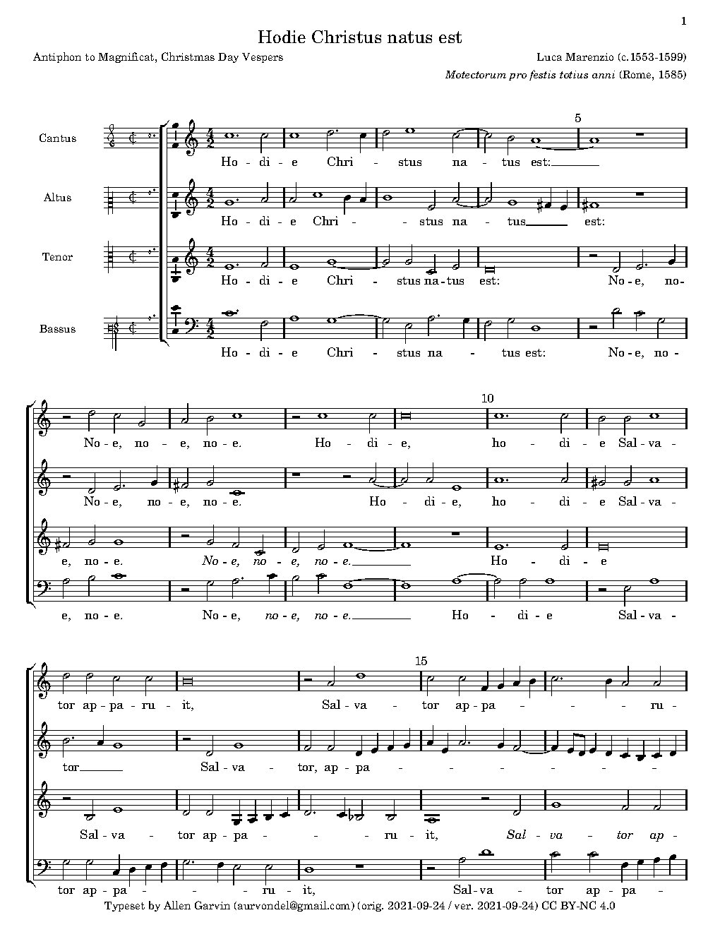 Hodie Christus natus est - Choir Script PDF Thumbnail