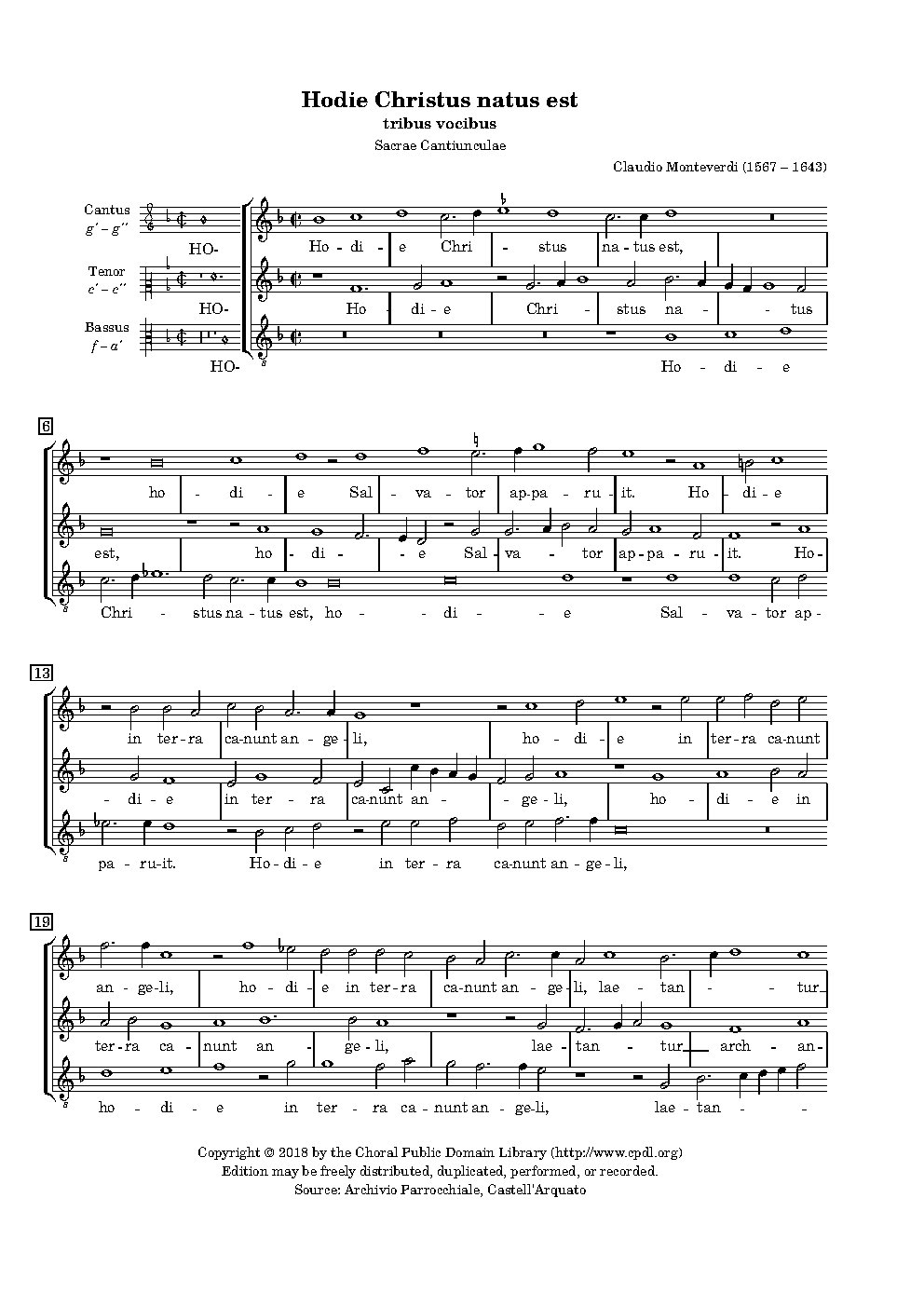 Hodie Christus natus est - Choir Script PDF Thumbnail