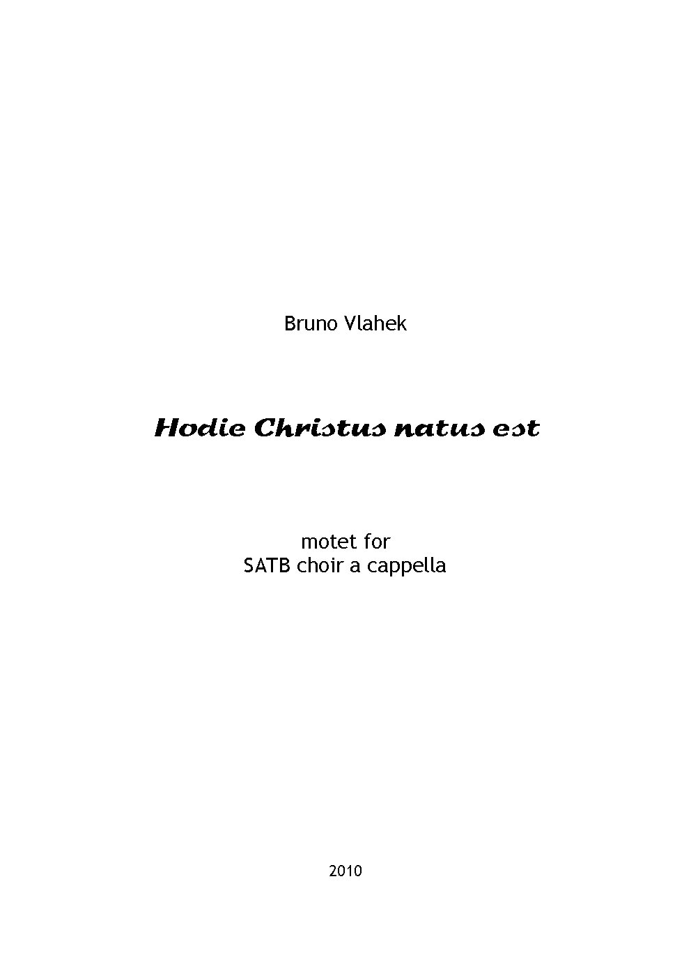Hodie Christus natus est - Choir Script PDF Thumbnail