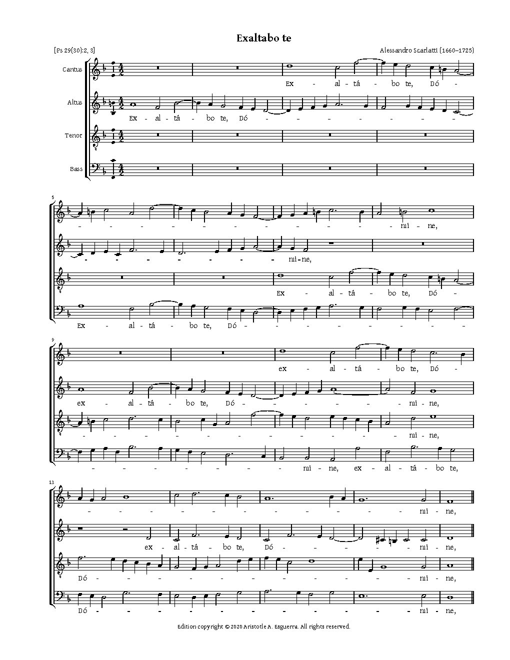 Exaltabo te Domine - Choir Script PDF Thumbnail