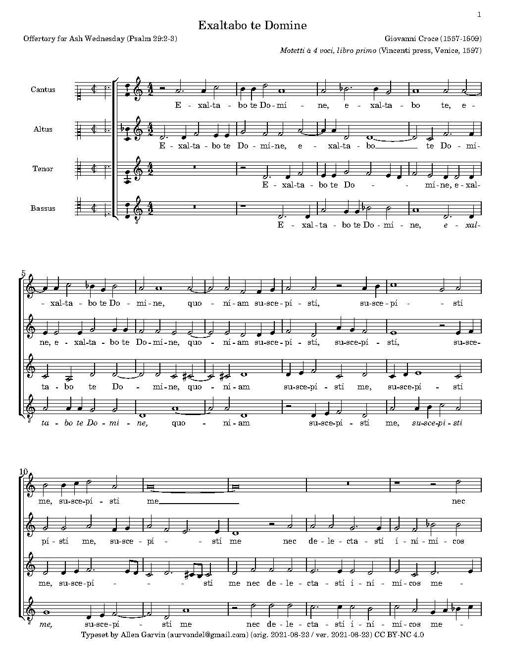 Exaltabo te Domine