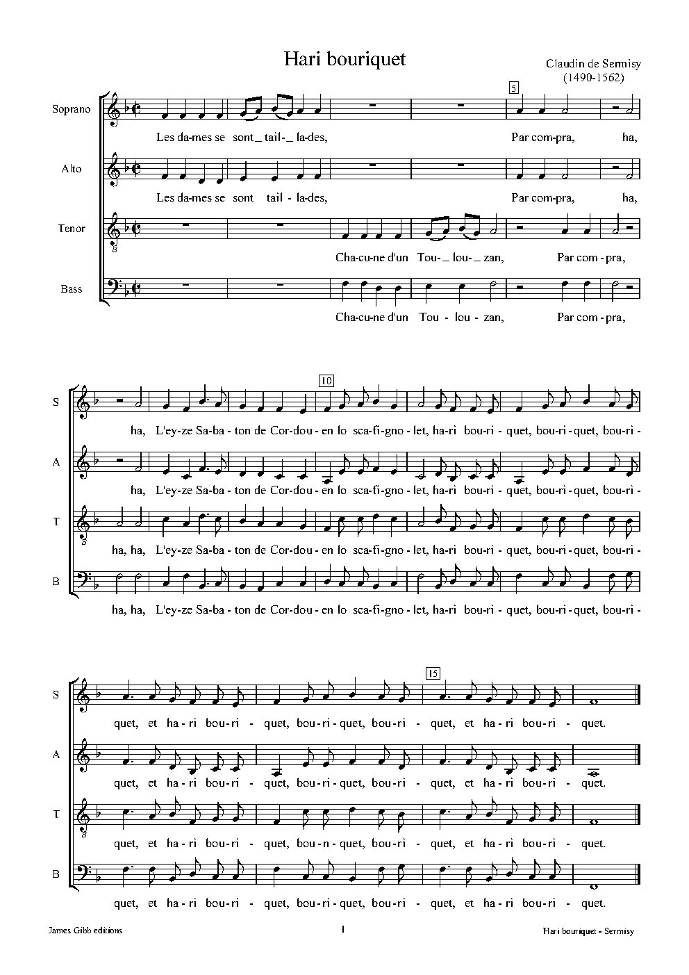 Hari, Bouriquet - Choir Script PDF Thumbnail