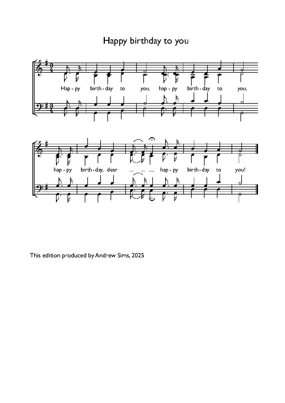 Happy Birthday - Choir Script PDF Thumbnail