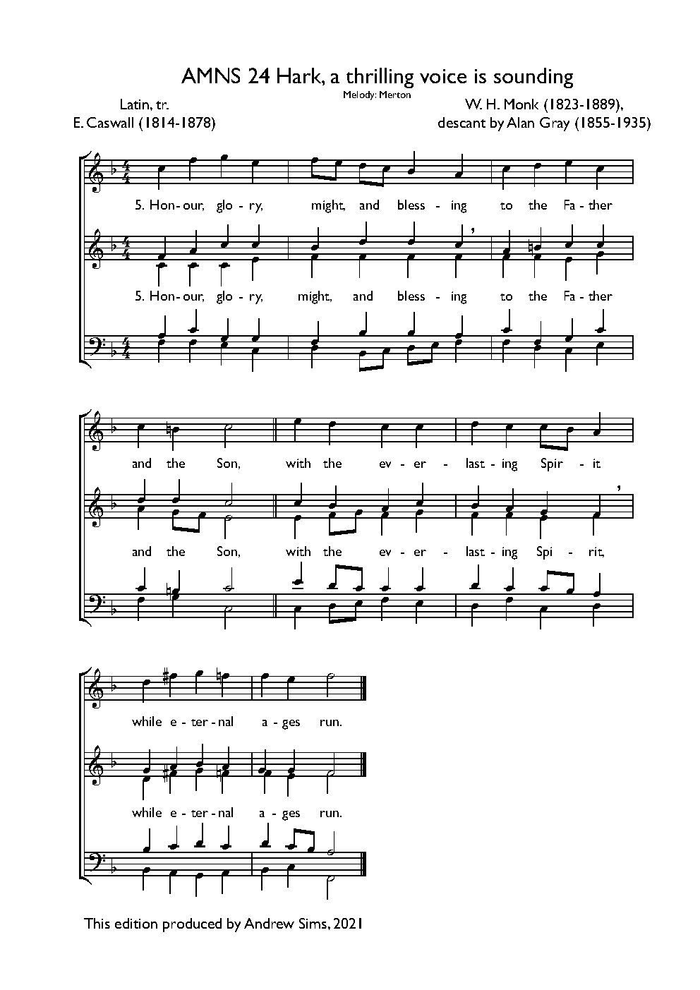 Hark! A thrilling voice is sounding - Choir Script PDF Thumbnail