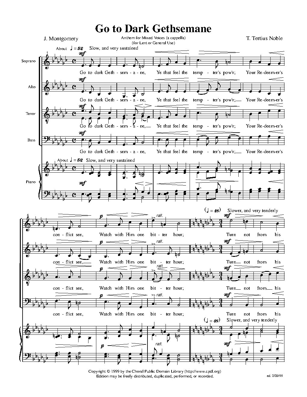 Go to dark Gethsemane - Choir Script PDF Thumbnail