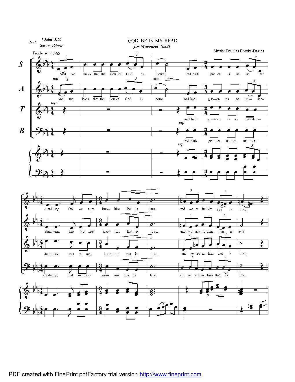 God, be in my head (SATB)