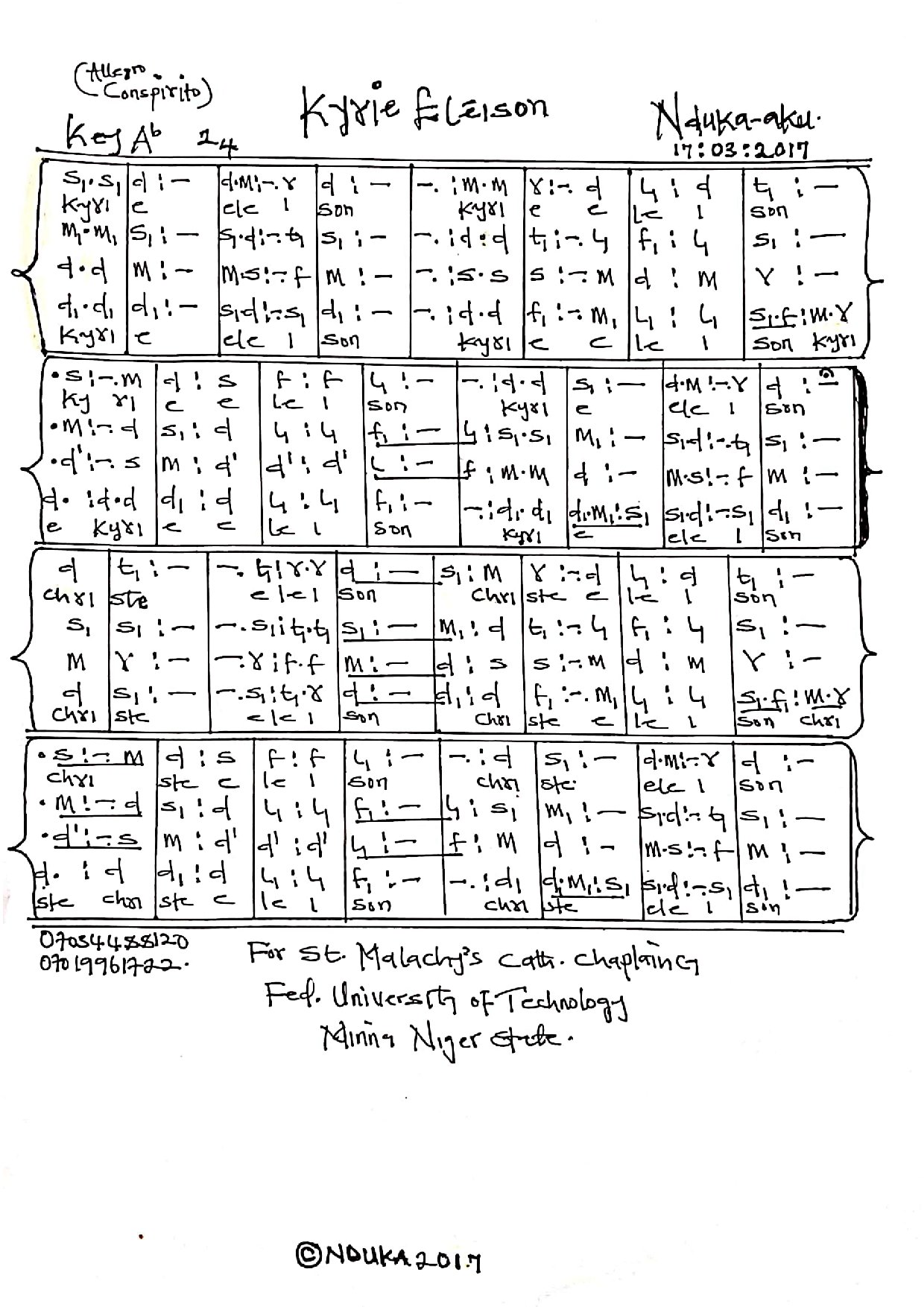 Kyrie Eleison By Ndk - Download Choir Script PDF