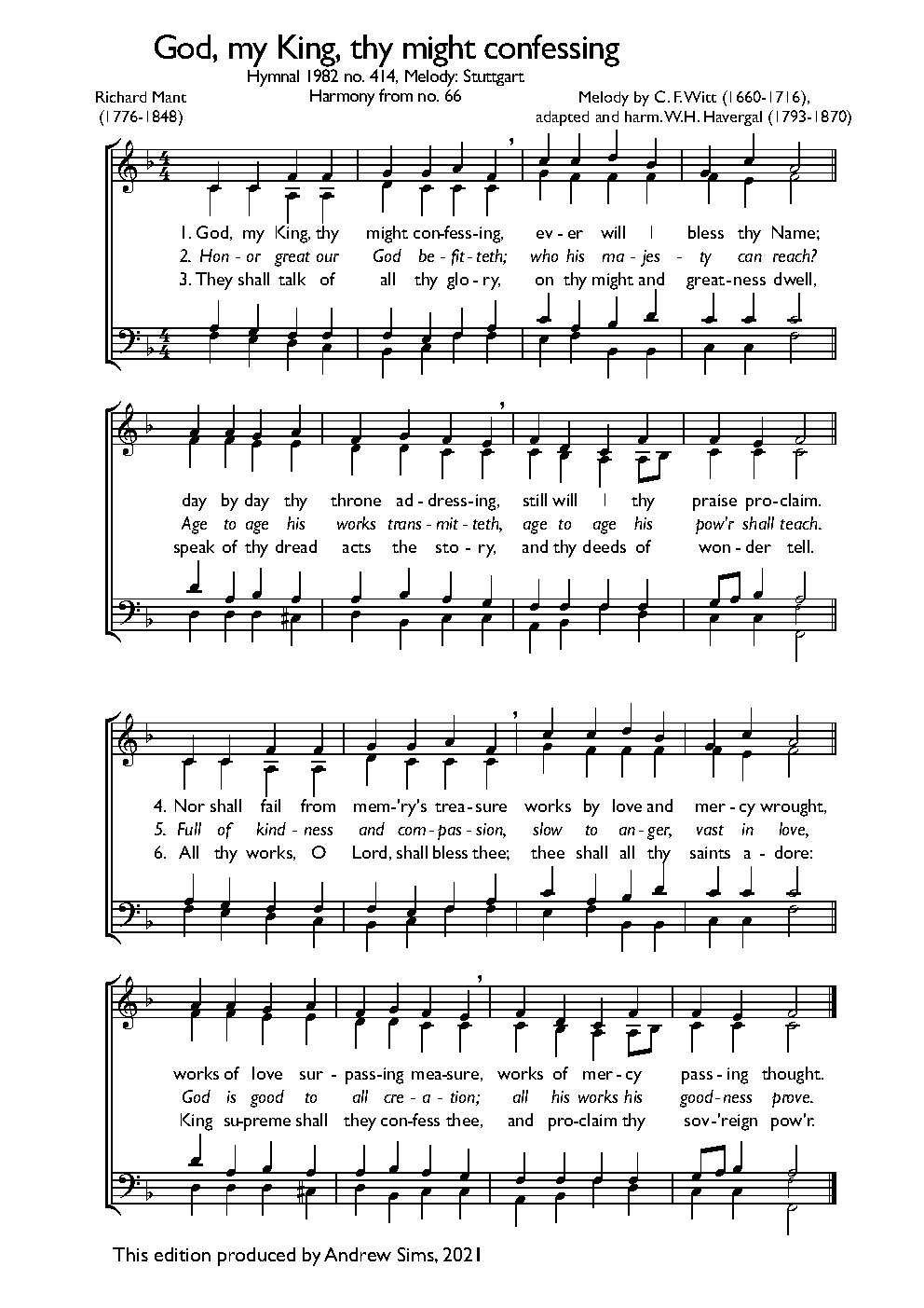 God, my King, thy might confessing - Choir Script PDF Thumbnail