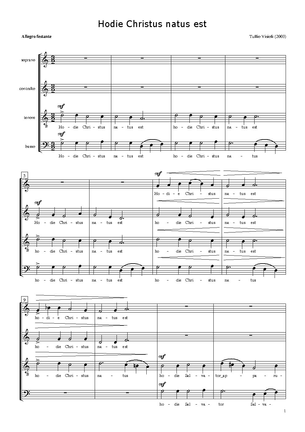 Hodie Christus natus est - Choir Script PDF Thumbnail