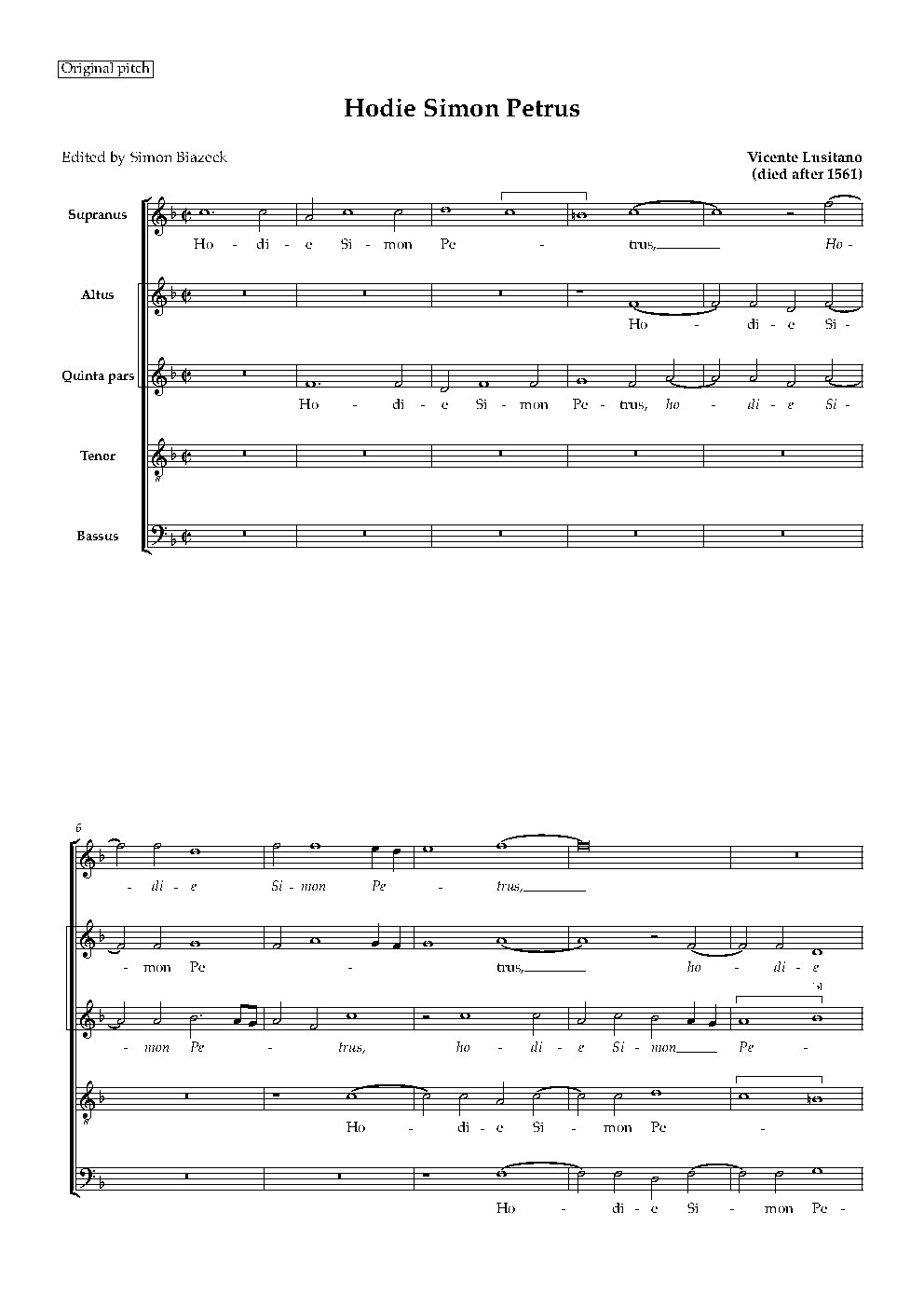 Hodie Simon Petrus - Choir Script PDF Thumbnail