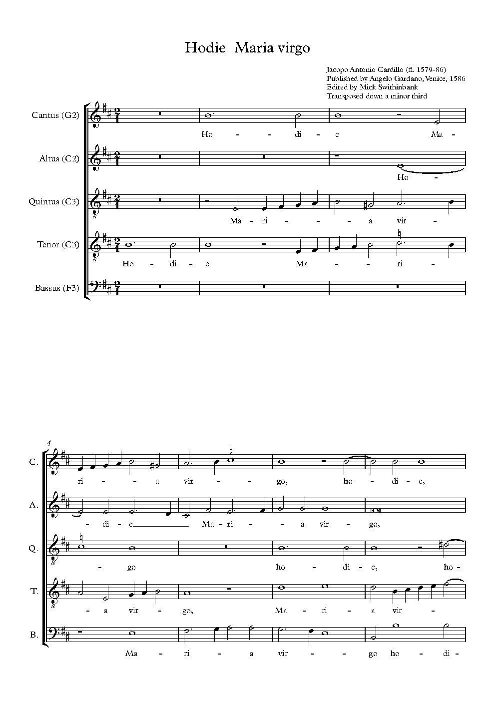 Hodie Maria virgo - Choir Script PDF Thumbnail