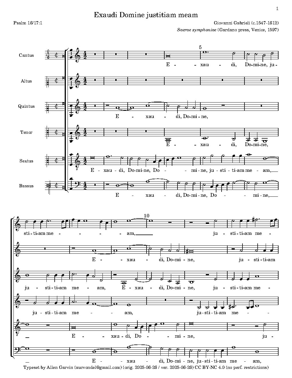 Exaudi, Domine