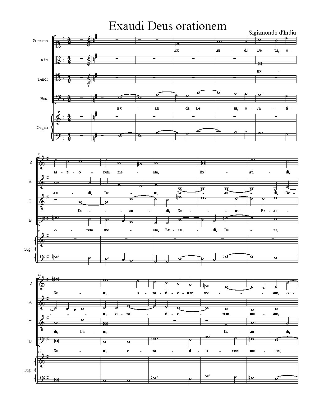 Exaudi, Deus, orationem meam - Choir Script PDF Thumbnail
