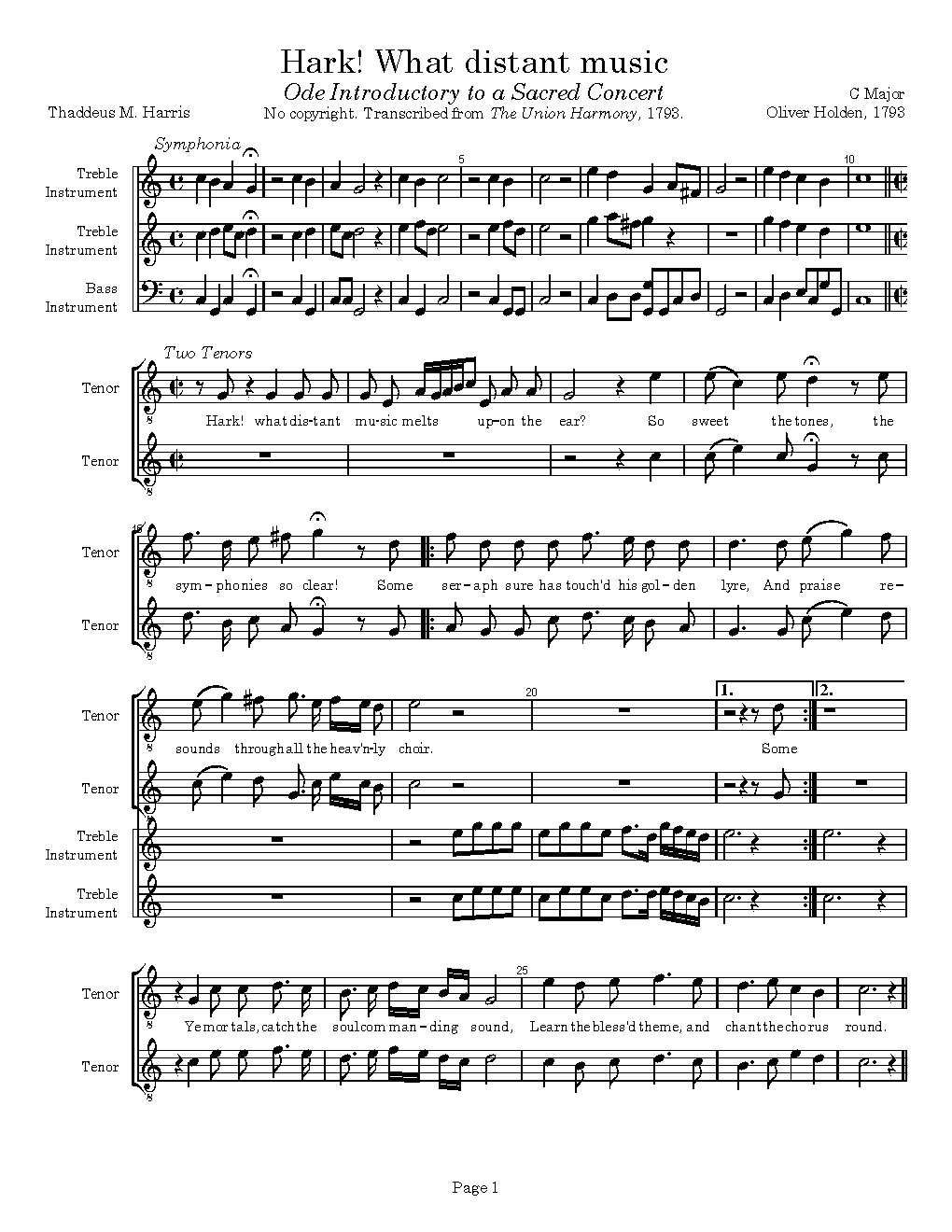 Hark! What distant music