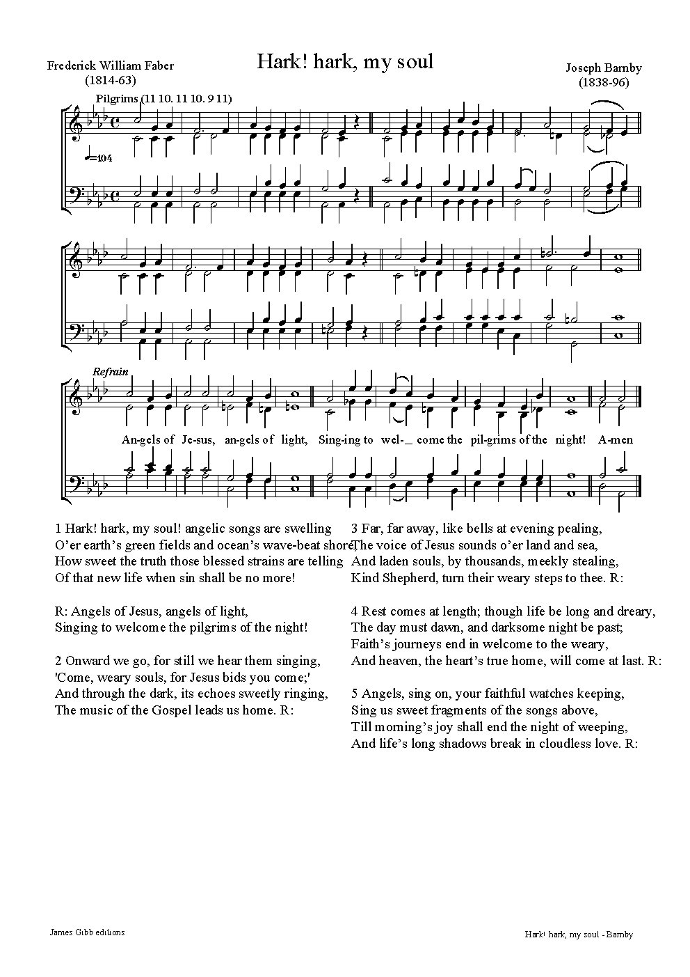 Hark! hark, my soul - Choir Script PDF Thumbnail