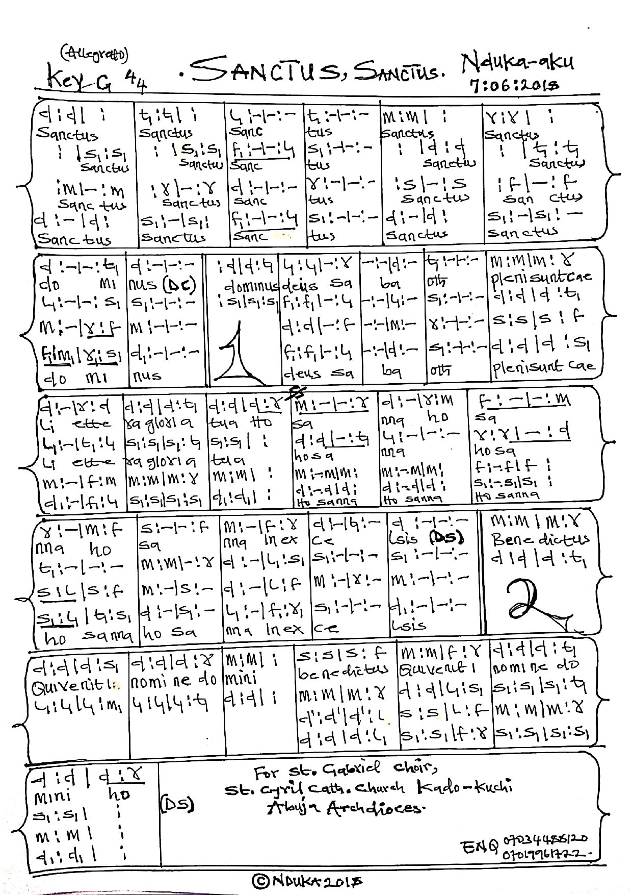 Sanctus By Ndk - Download Choir Script PDF