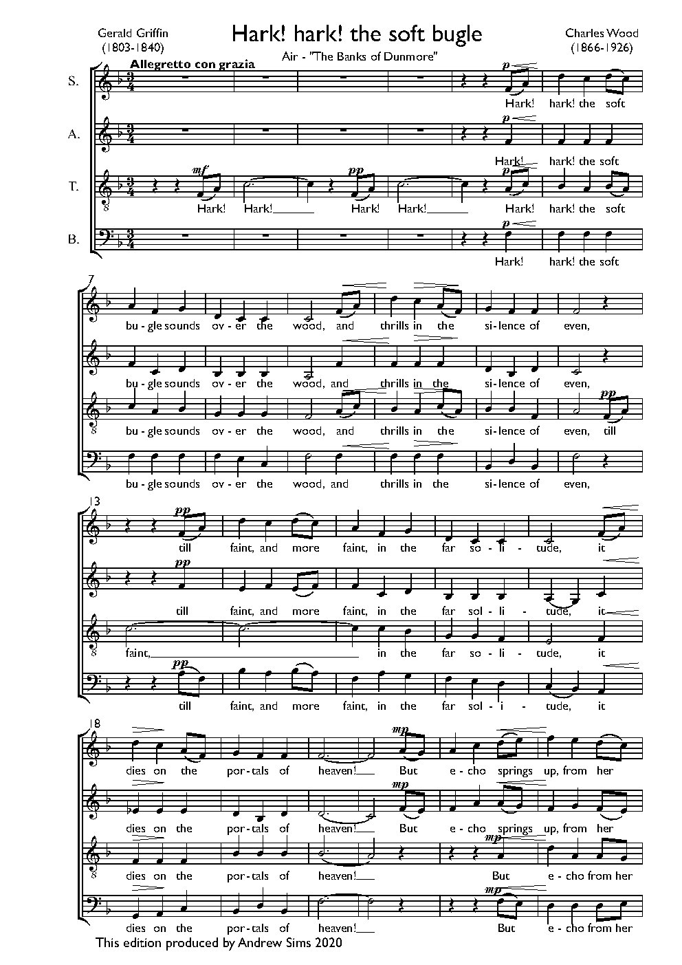 Hark! hark! the soft bugle - Choir Script PDF Thumbnail
