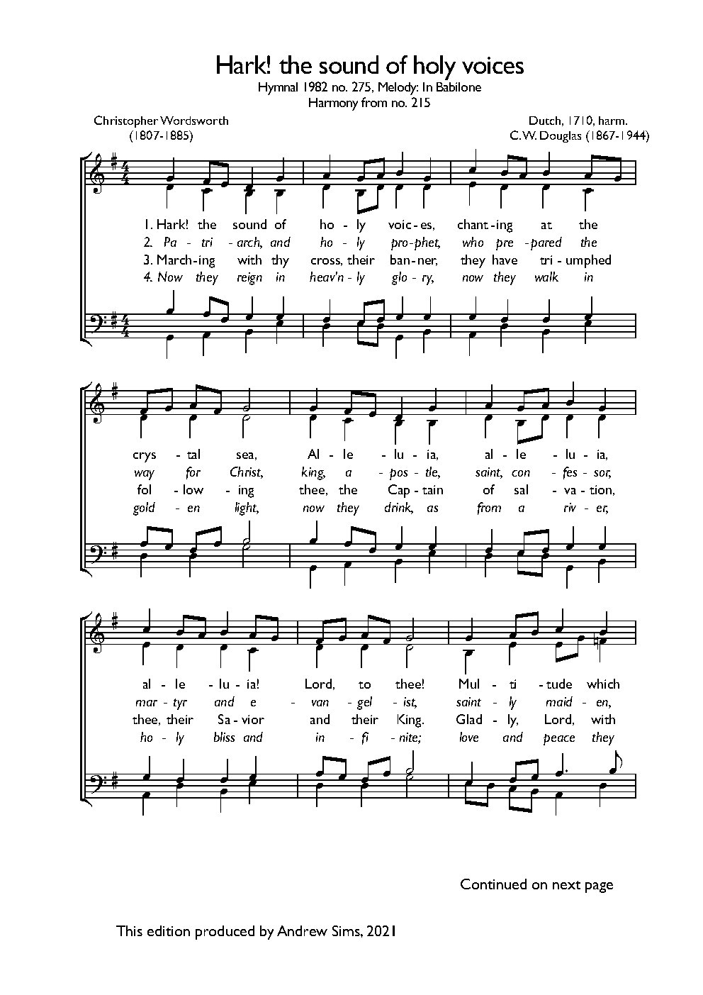 Hark! the sound of holy voices