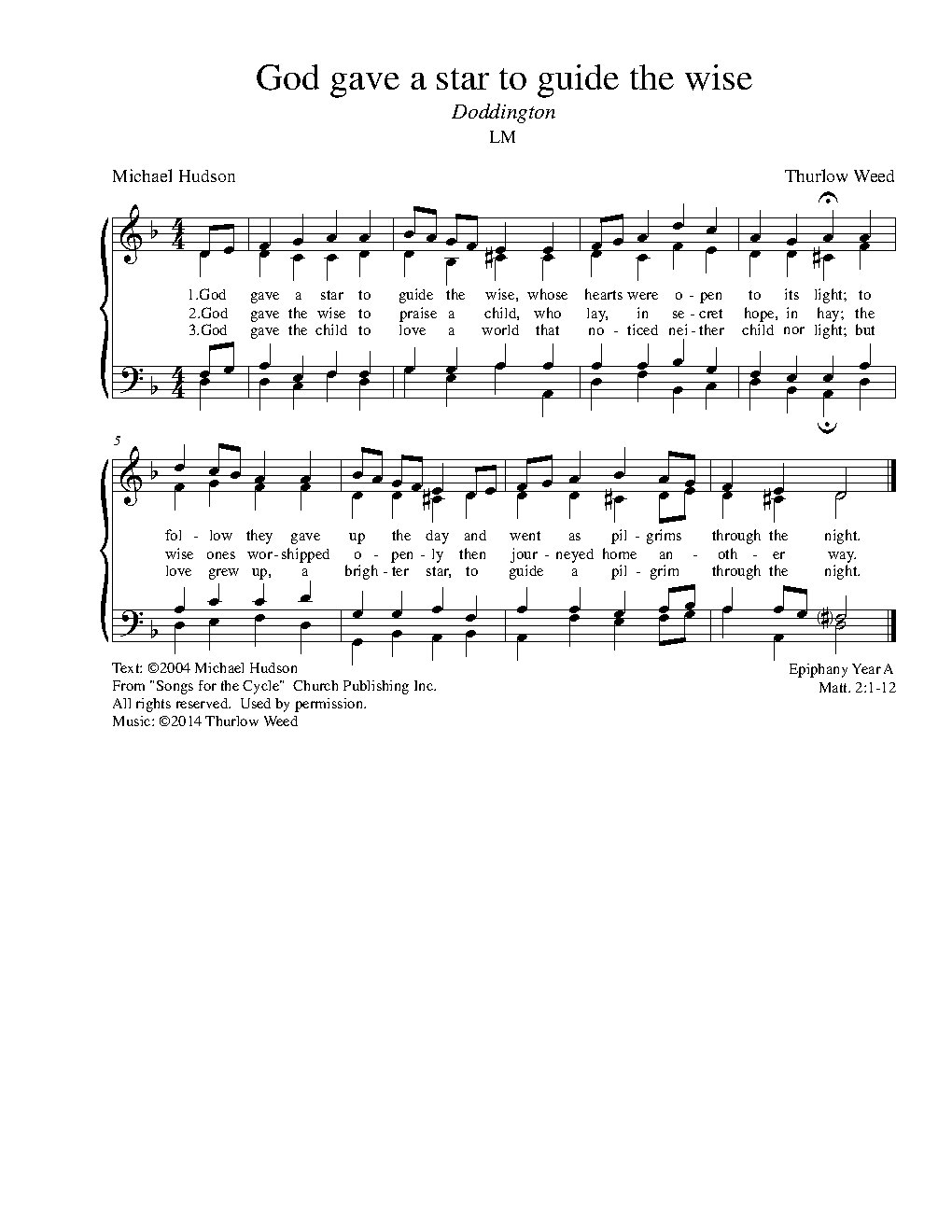 God gave a star to guide the wise - Choir Script PDF Thumbnail