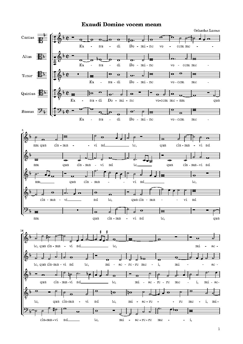 Exaudi Domine vocem meam - Choir Script PDF Thumbnail