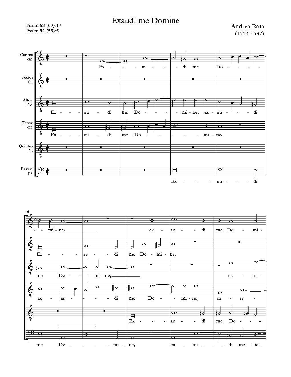 Exaudi me Domine a 6 - Choir Script PDF Thumbnail