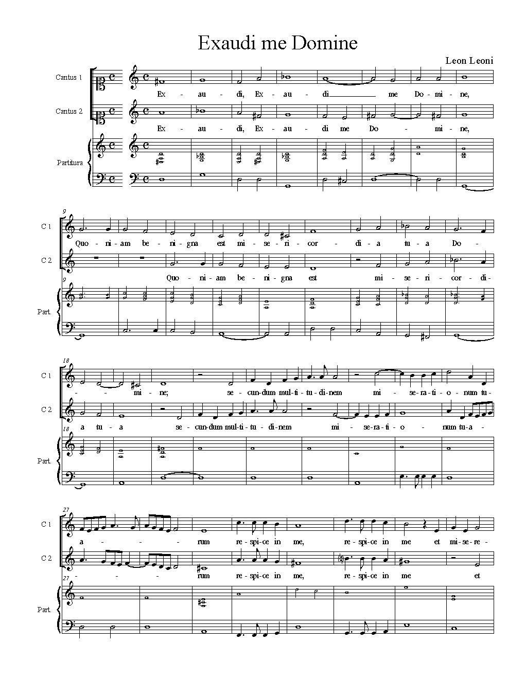 Exaudi me Domine - Choir Script PDF Thumbnail