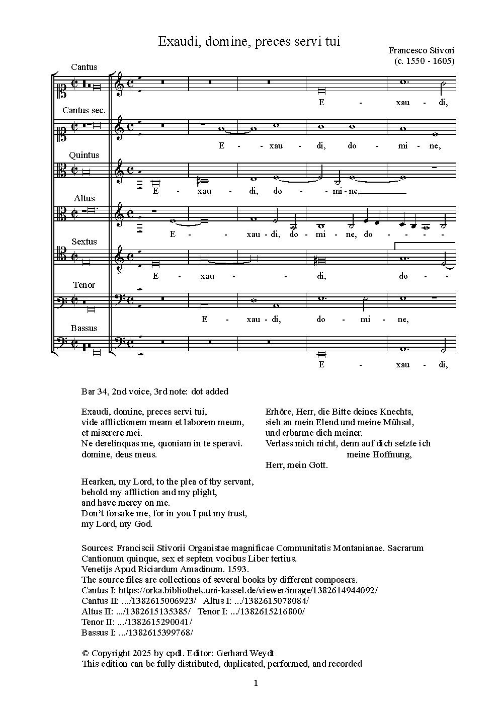 Exaudi domine preces servi tui