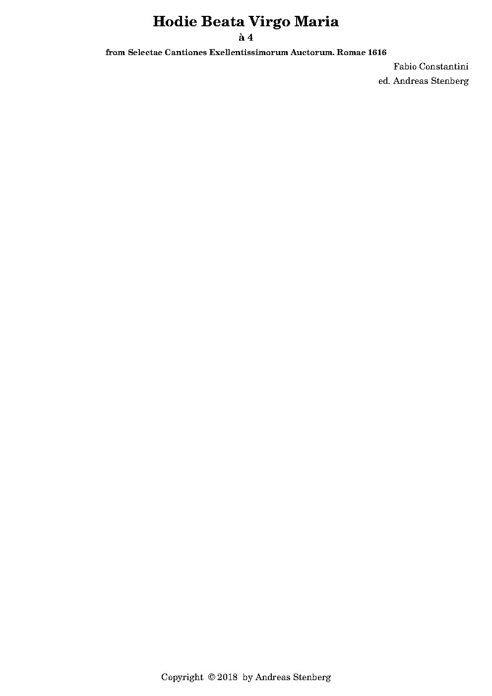 Hodie beata Virgo Maria - Choir Script PDF Thumbnail