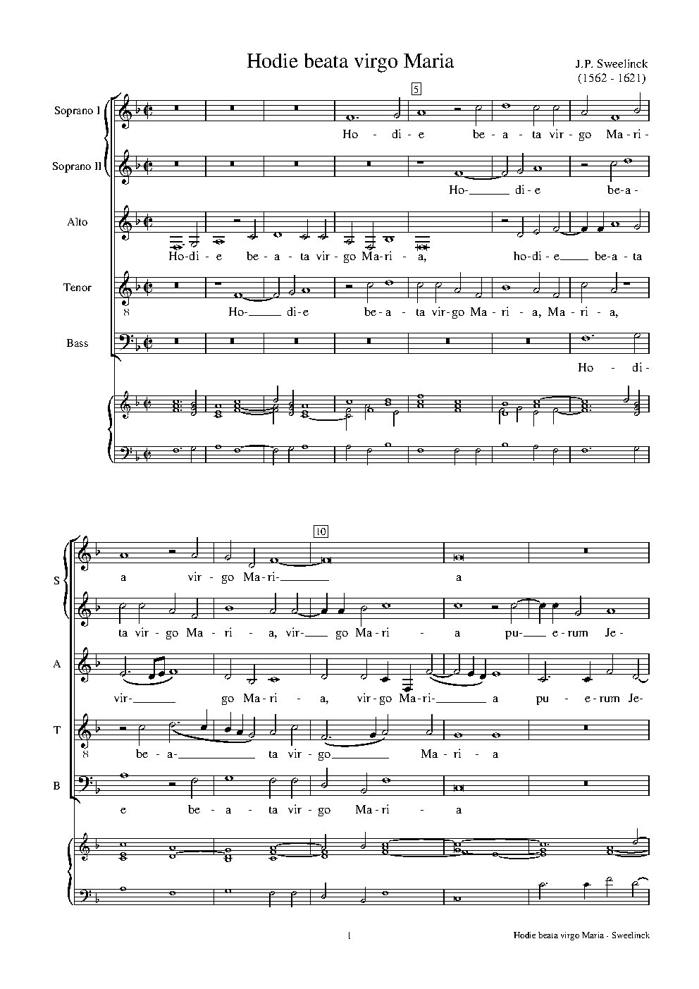 Hodie beata Virgo Maria - Choir Script PDF Thumbnail