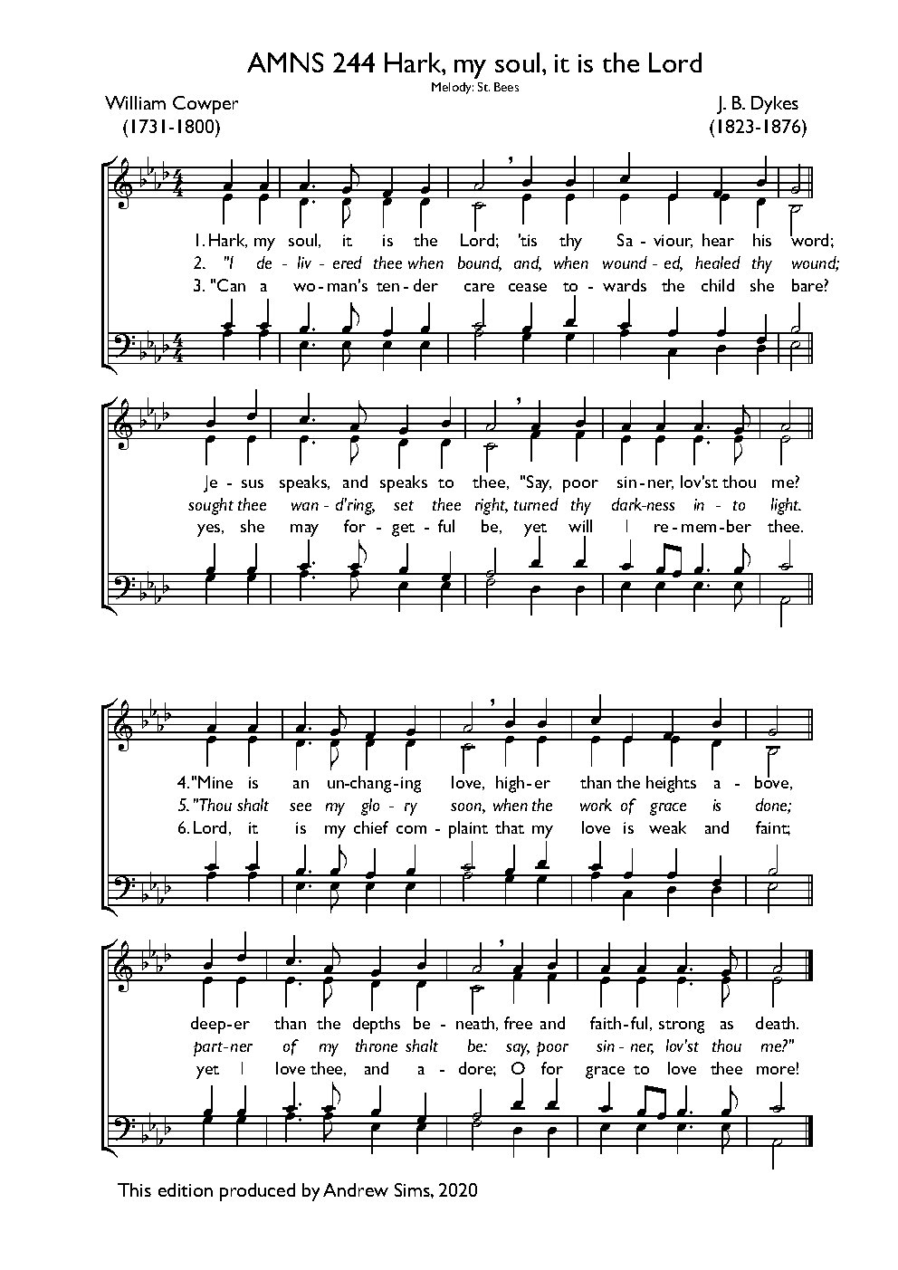 Hark, my soul! It is the Lord - Choir Script PDF Thumbnail