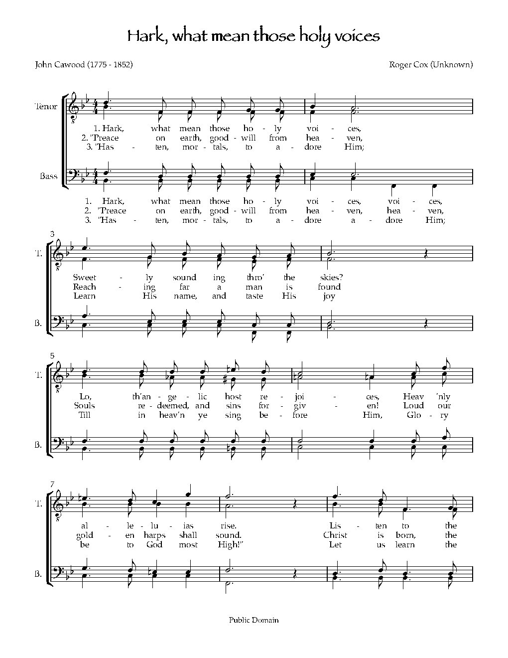 Hark, what mean those holy voices