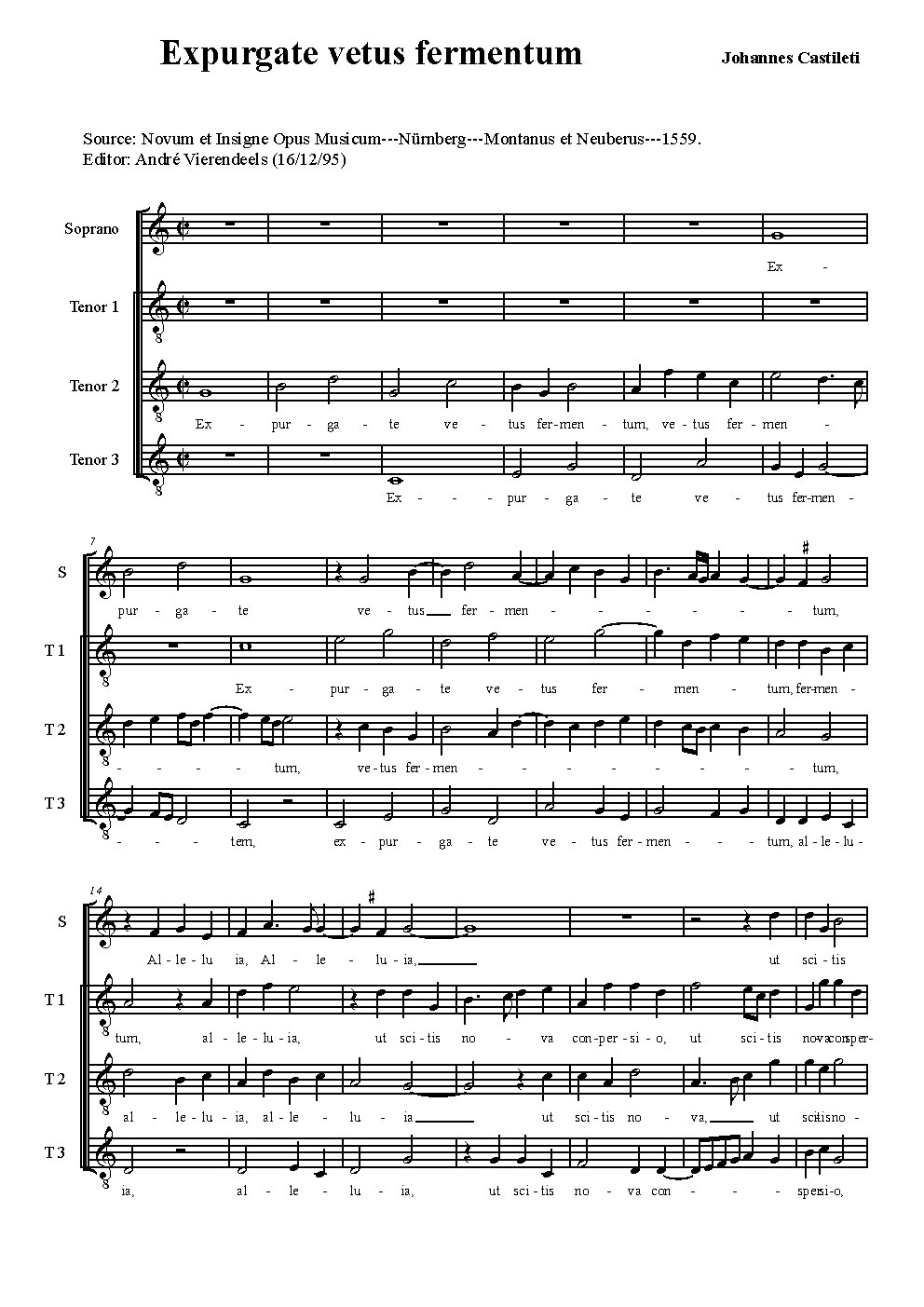 Expurgate vetus fermentum - Choir Script PDF Thumbnail