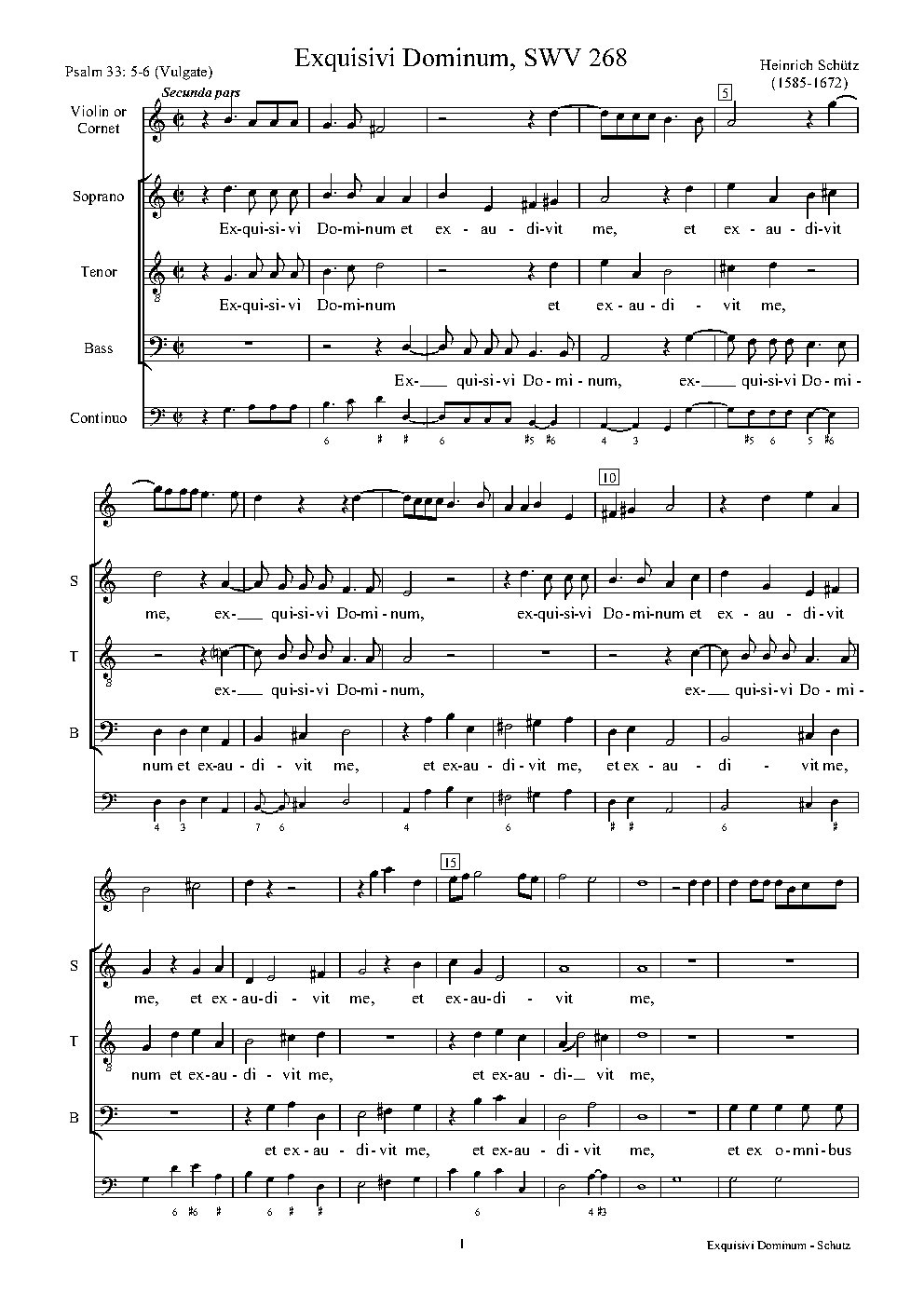 Exquisivi Dominum, SWV 268