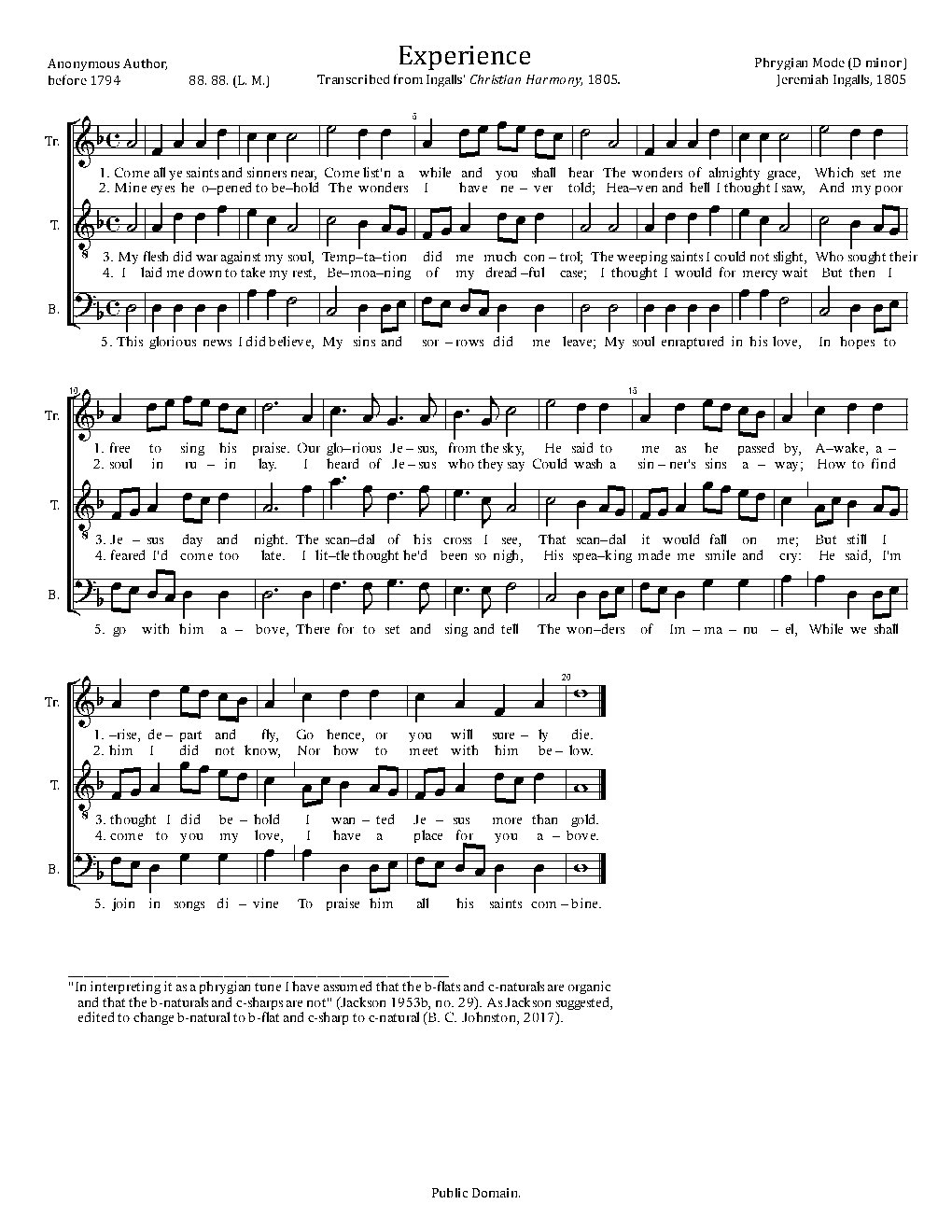 Experience - Choir Script PDF Thumbnail