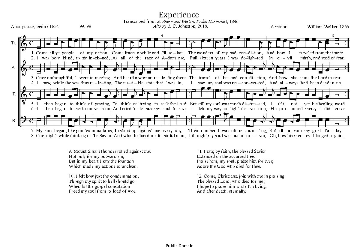 Experience - Choir Script PDF Thumbnail