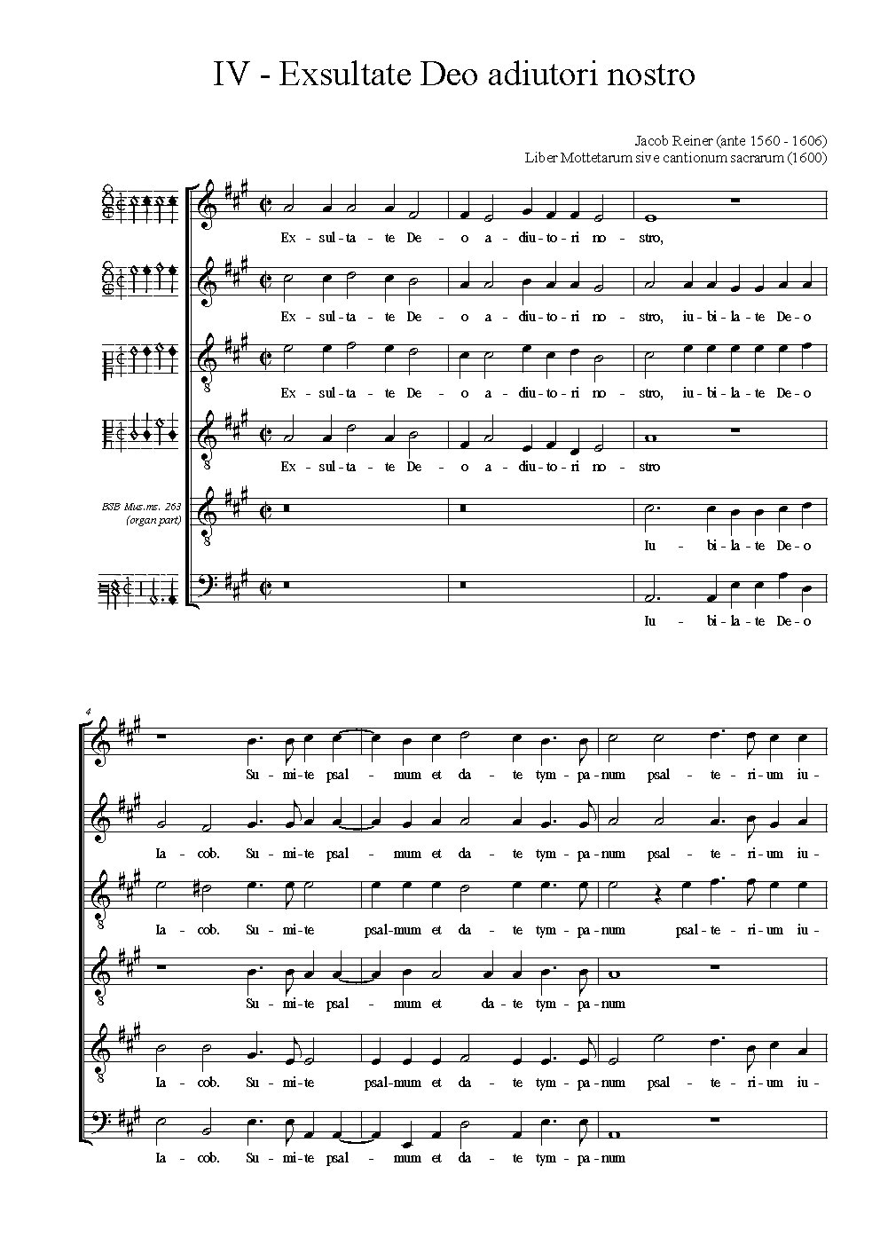 Exsultate Deo adiutori nostro - Choir Script PDF Thumbnail