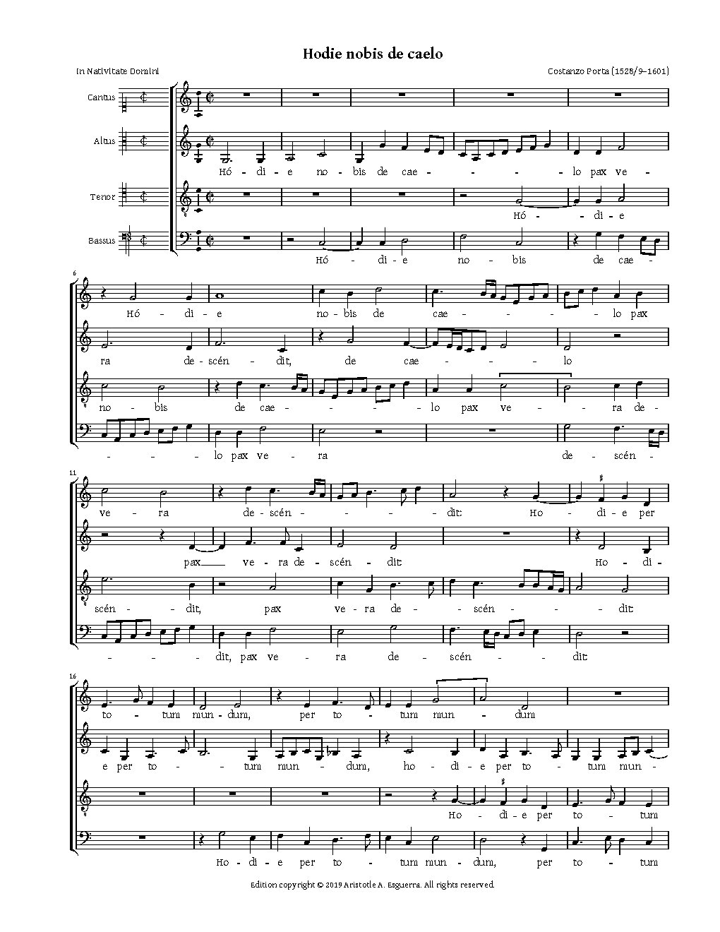 Hodie nobis de coelo - Choir Script PDF Thumbnail