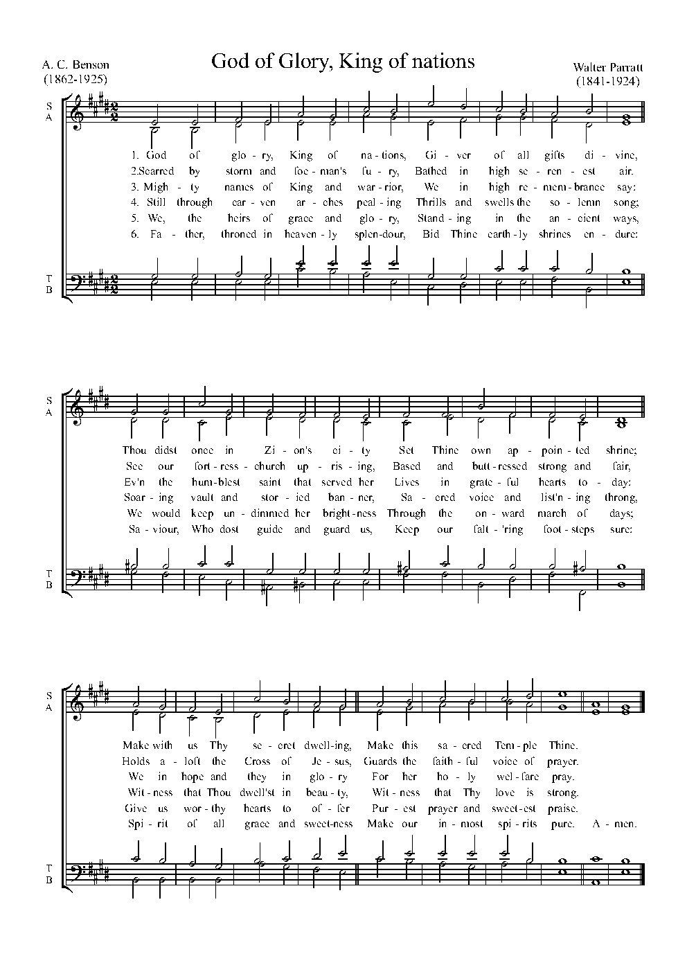 God of glory, King of nations - Choir Script PDF Thumbnail