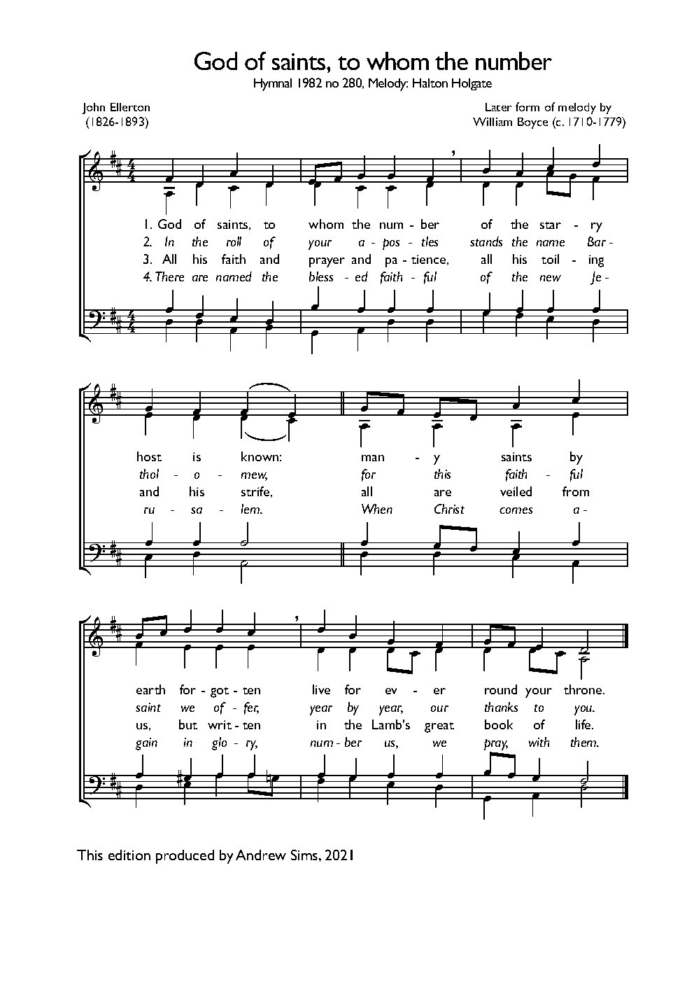 God of saints, to whom the number
