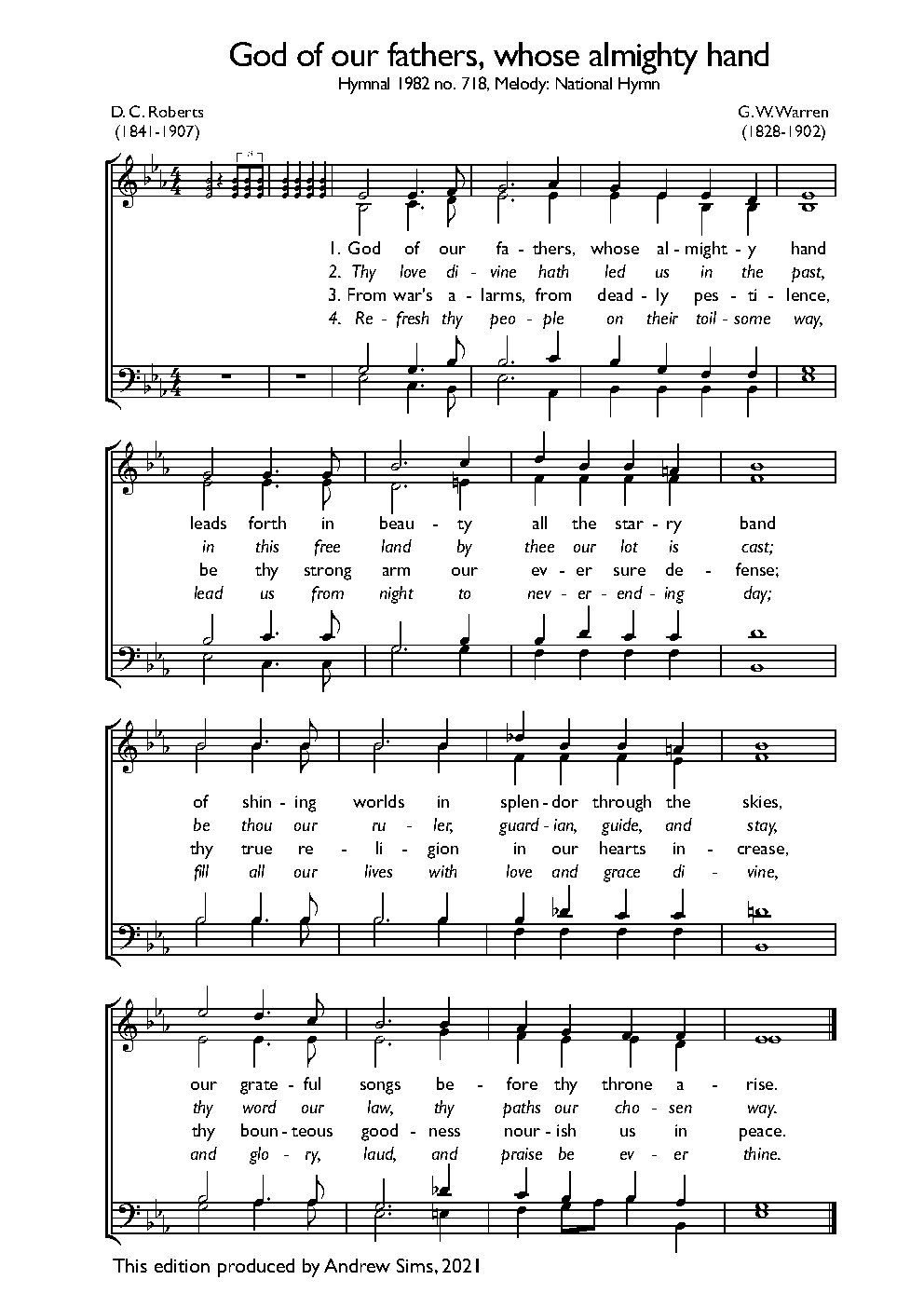 God of our fathers, whose almighty hand