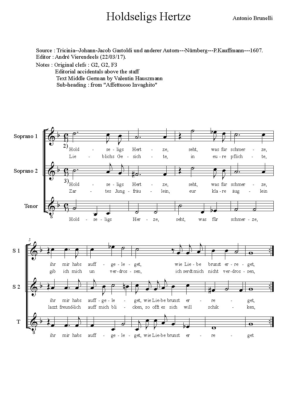 Holdseligs Hertze - Choir Script PDF Thumbnail