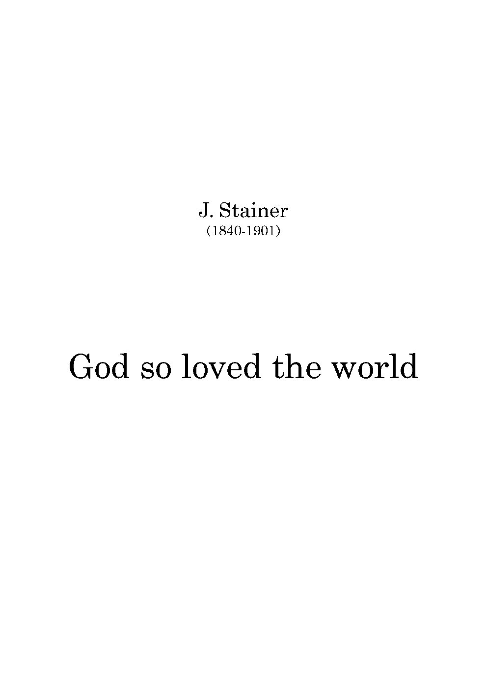 God so loved the world