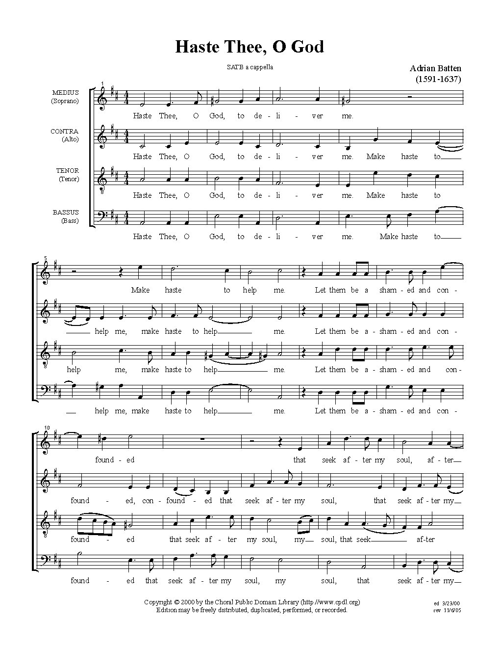 Haste Thee, O God