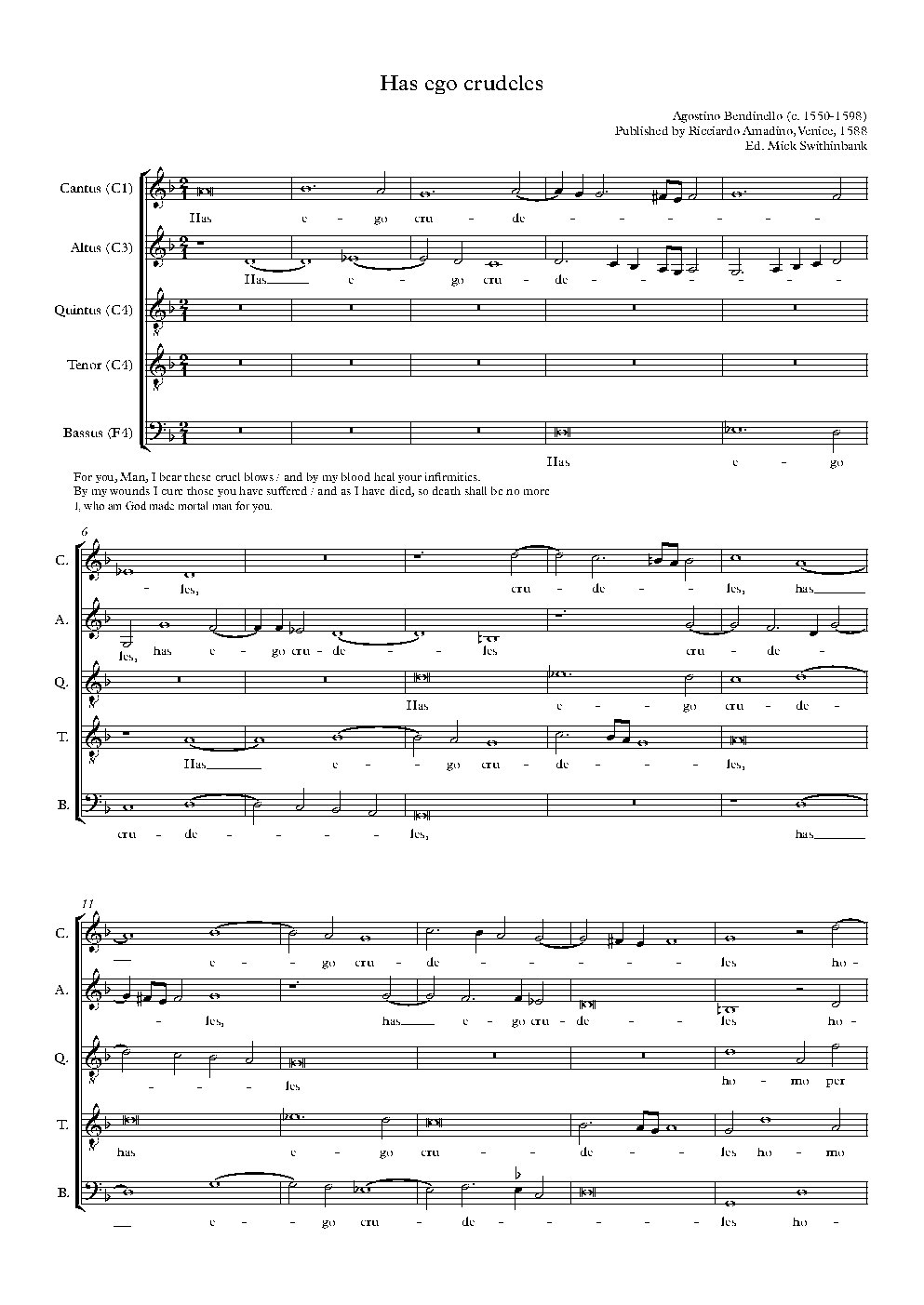 Has ego crudeles - Choir Script PDF Thumbnail