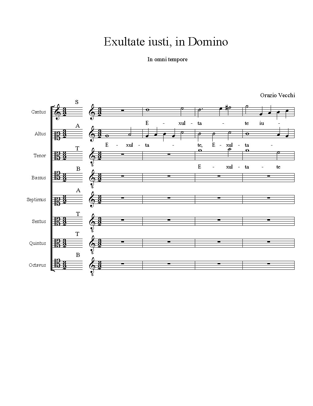 Exultate iusti, in Domino - Choir Script PDF Thumbnail