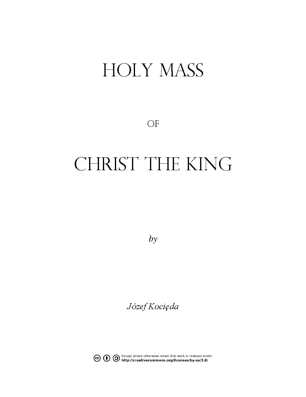 Holy Mass of Christ the King
